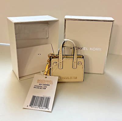 michael kors dillon key charm|NWT Michael Kors Ecru Dillon Leather Purse Key Fob Charm.